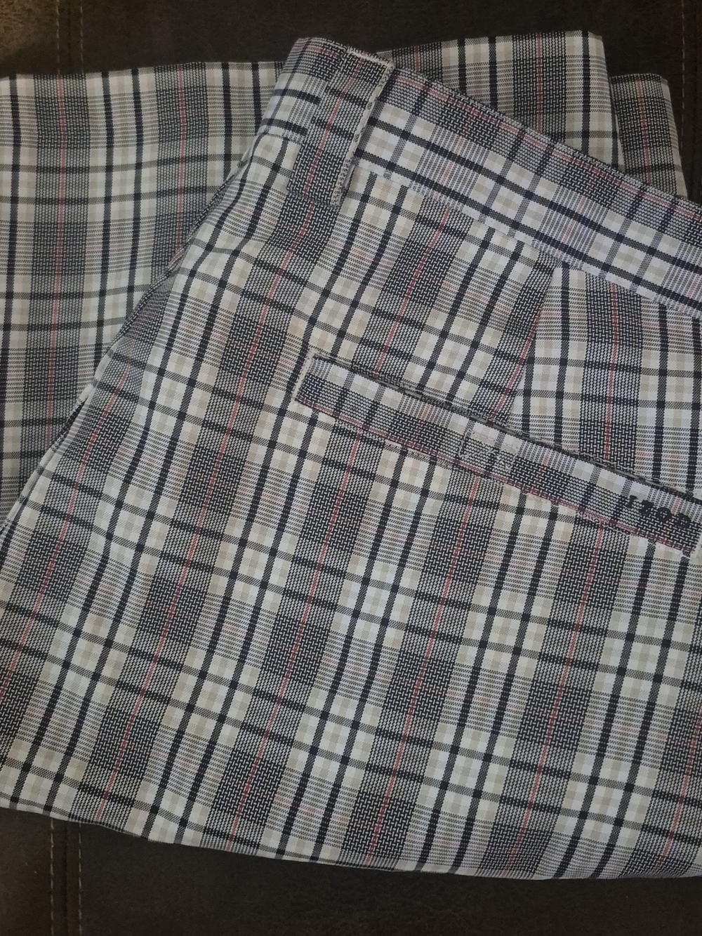 Izod Plaid Shorts in Navy, White & Gray Stripe